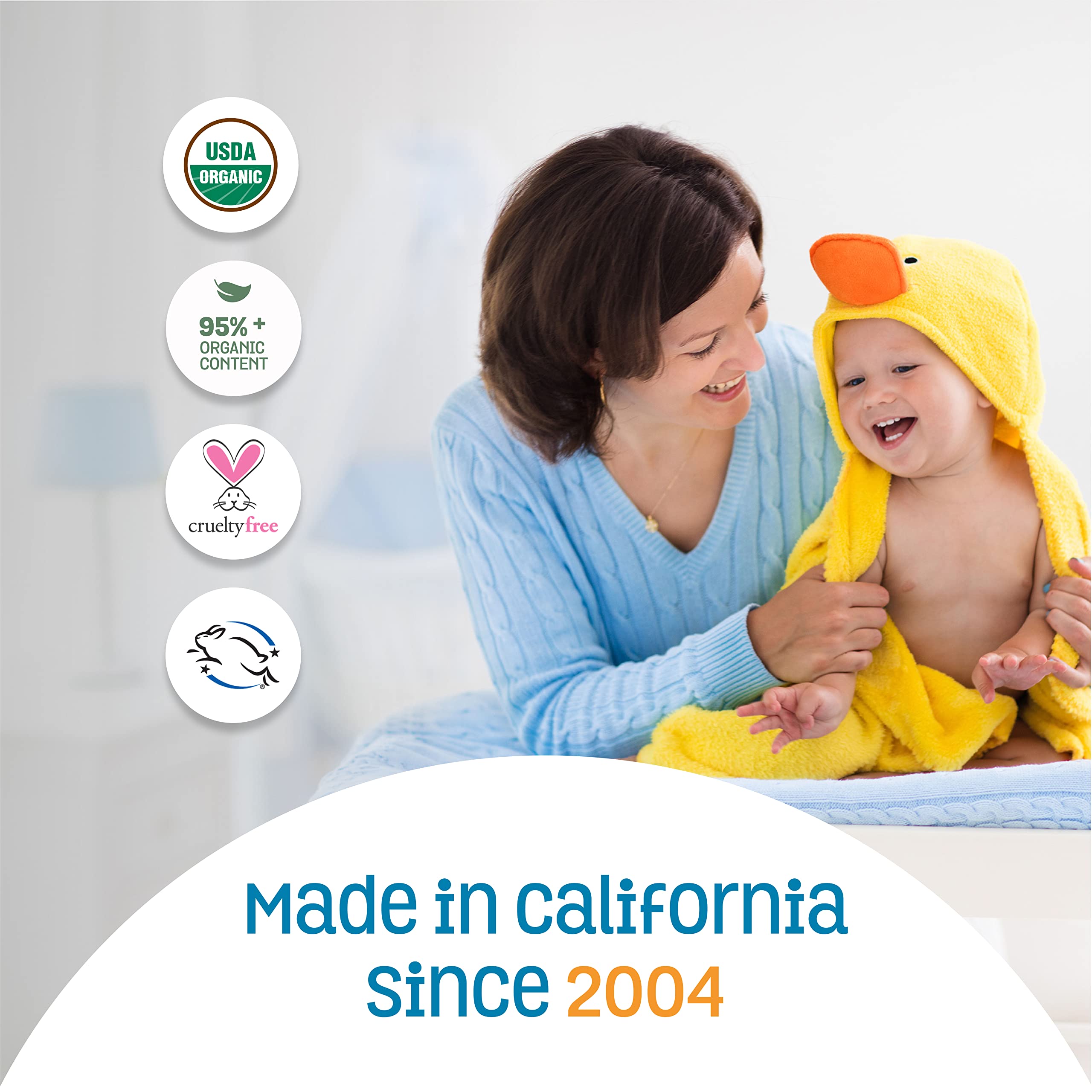 Nature's Baby Organics travel-size bottle ready for on-the-go hydrating care.
