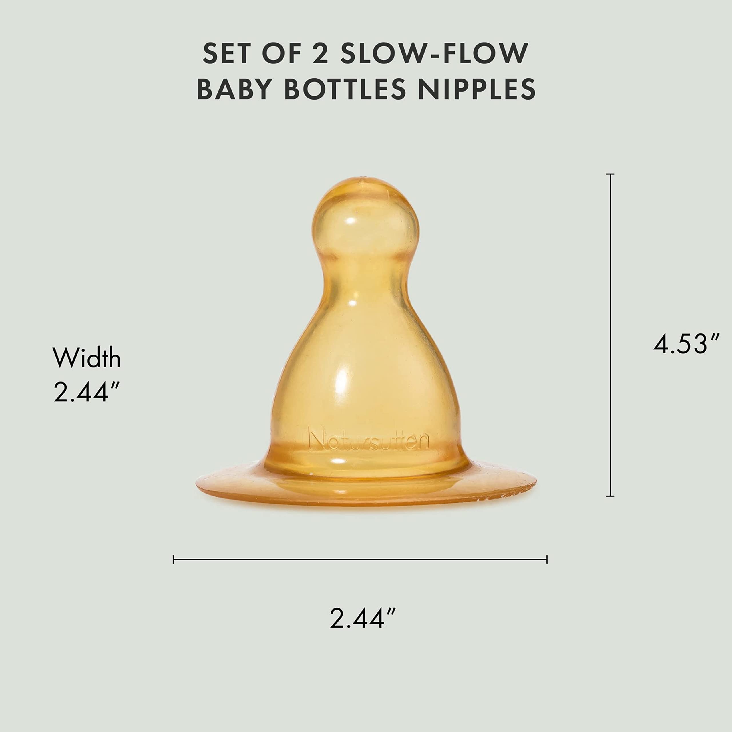 Natursutten anti-colic double-valve in-use demonstrating controlled flow.