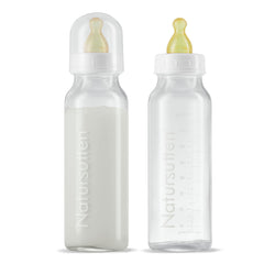 Natursutten anti-colic glass bottle 8oz shows smooth-feeding potential.