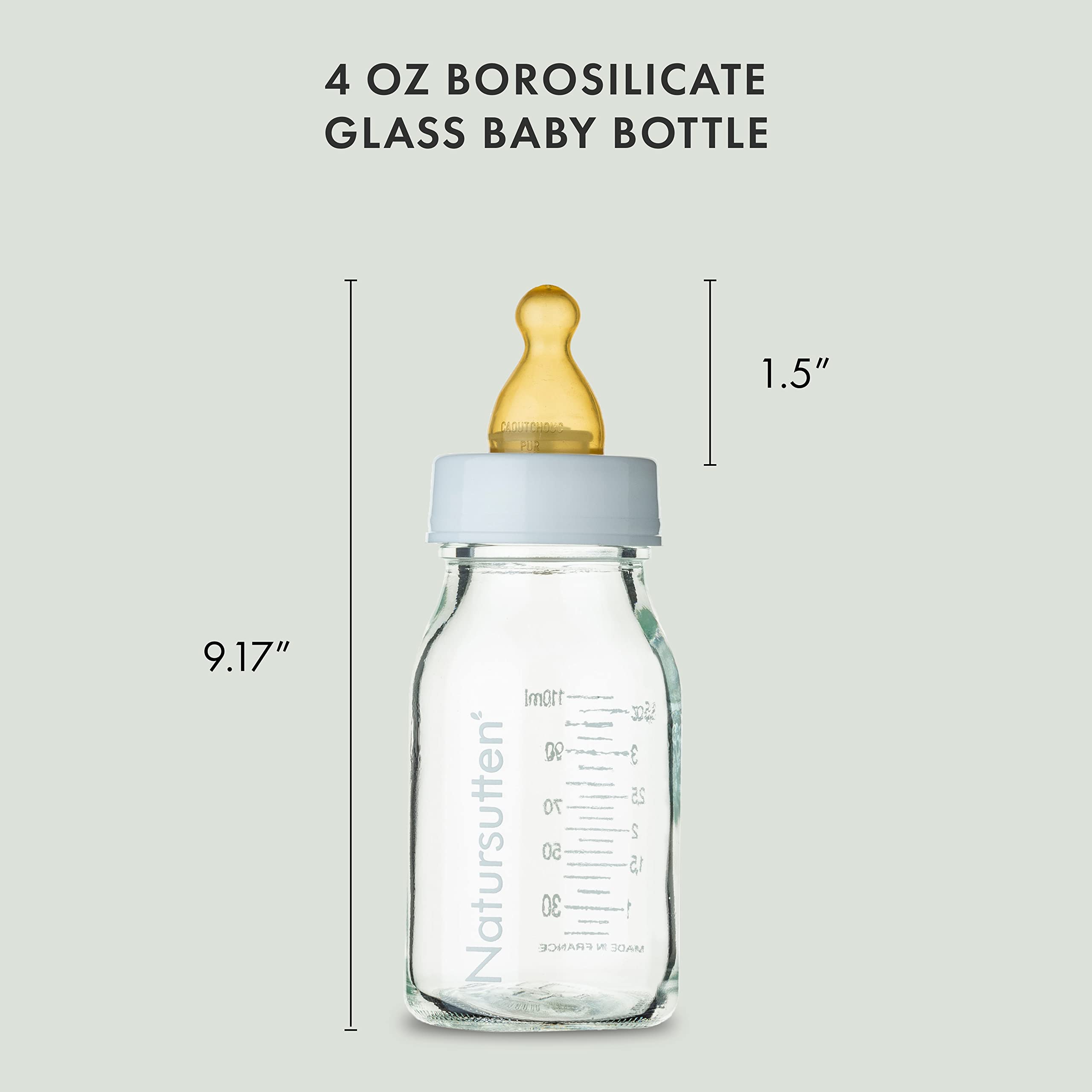 Natursutten borosilicate glass resists thermal shock for boiling, freezing, and daily use