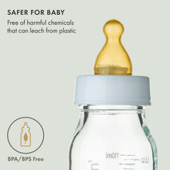 Natursutten fast-flow nipple bottle-fit demonstrates compatibility with glass bottles and anti-colic design.