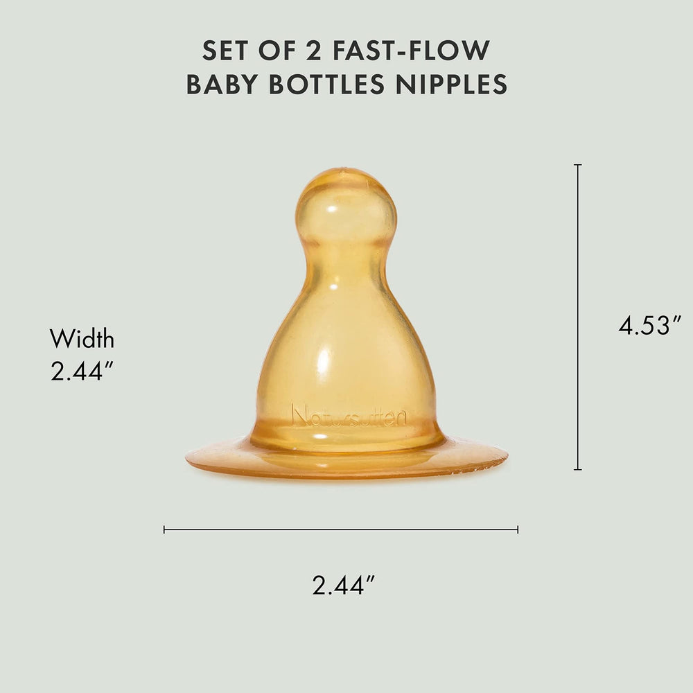 Natursutten fast-flow nipple natural rubber texture emphasizes gentle feeding and bite resistance.