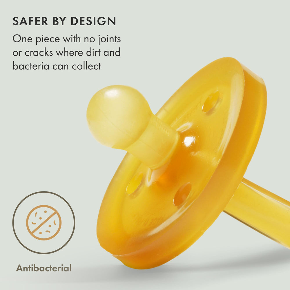 Natursutten butterfly shield with cut-out to keep baby's nose free for breathing.
