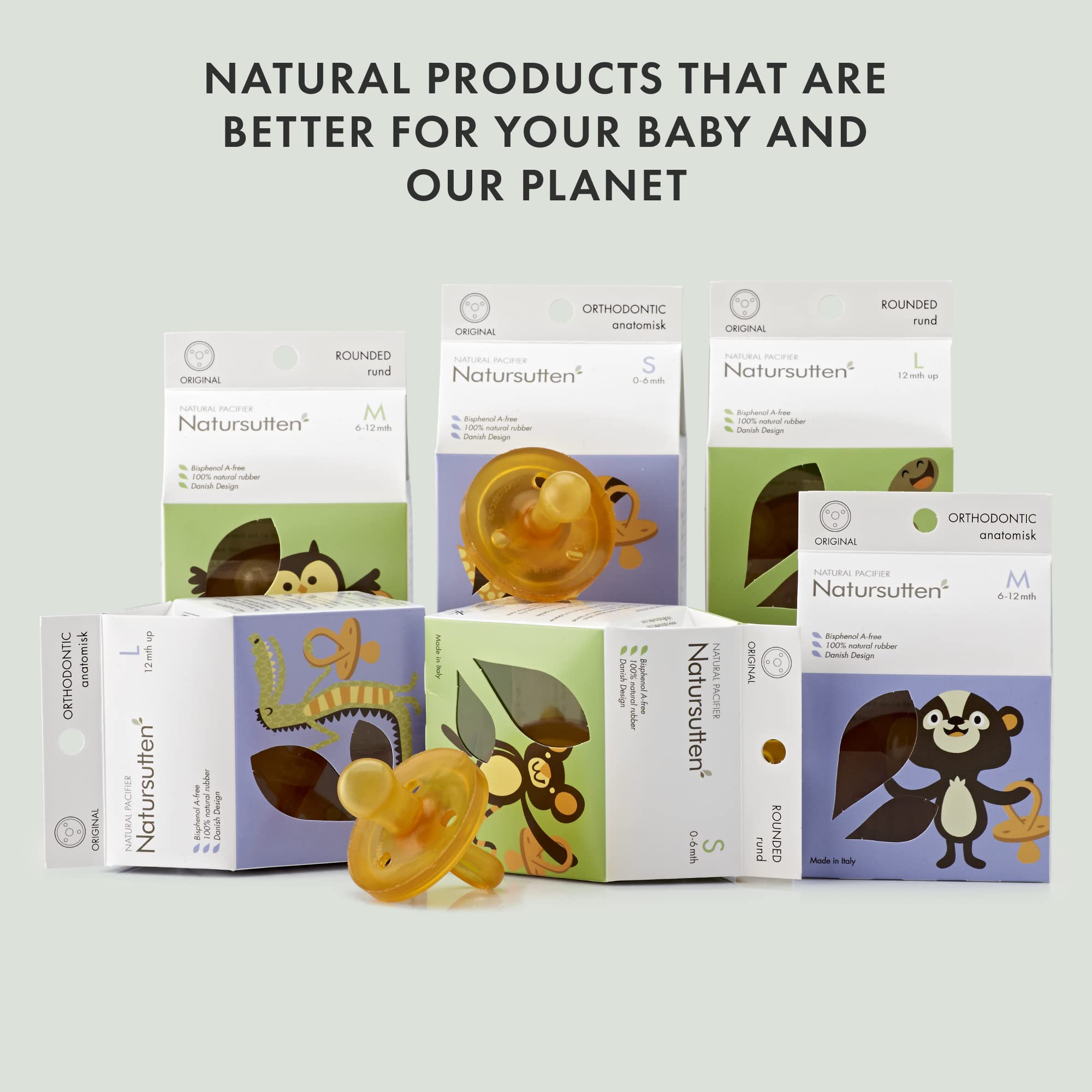 Natursutten replacement guidance: clean and swap every 4-6 weeks for hygiene.