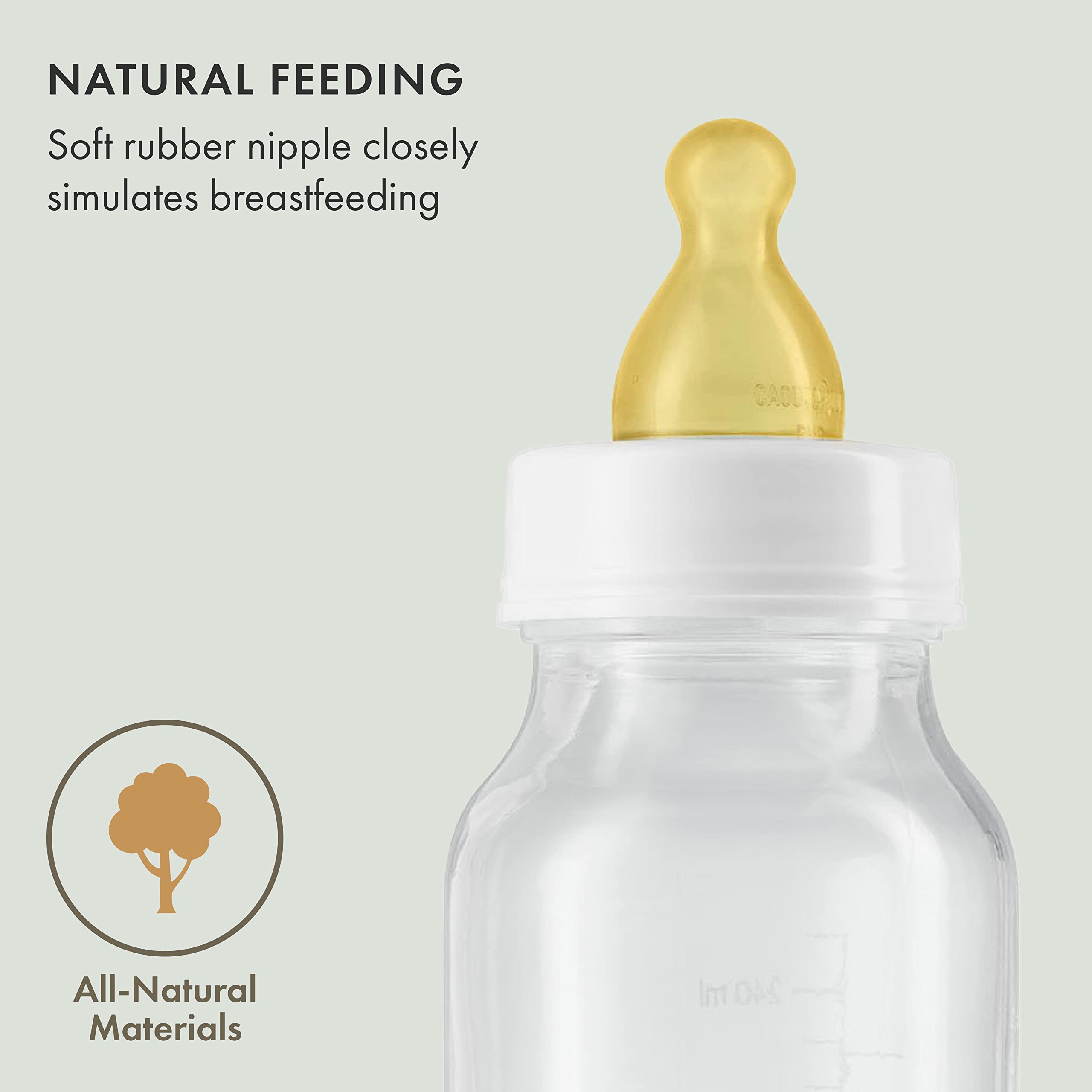Natursutten valves close-up demonstrates double anti-colic design for natural flow.