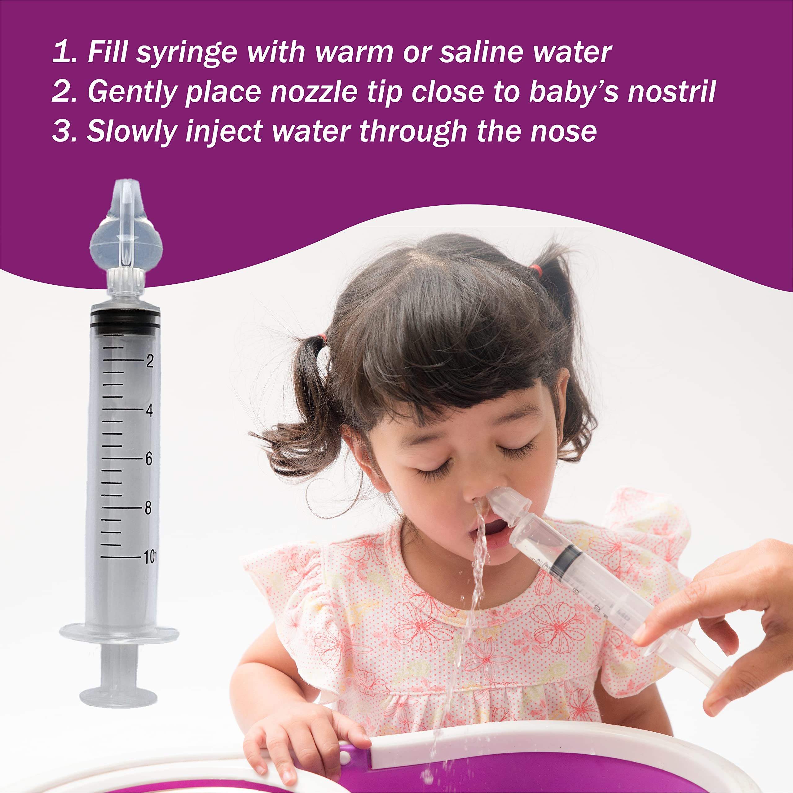 NAUSH portable nasal aspirator with rounded nozzle designed for comfort.
