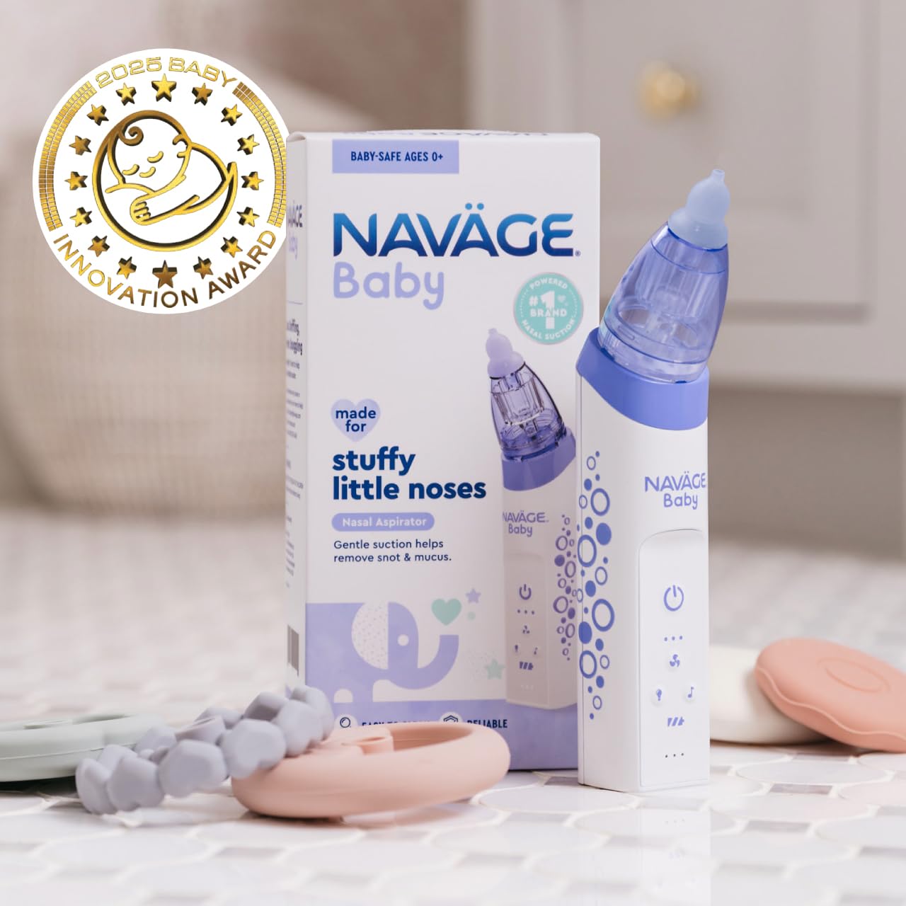 Navage Baby Nasal Aspirator with easy-grip design for gentle handling.