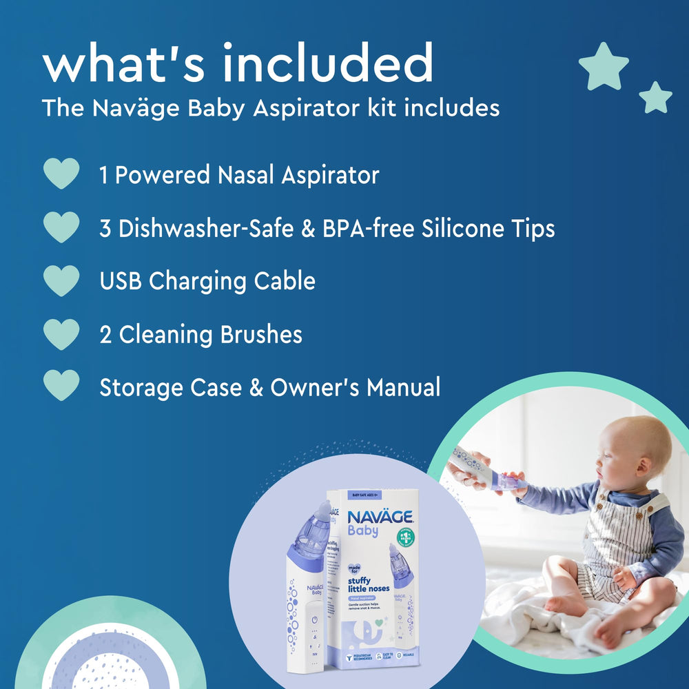 Navage Baby with soothing lights and lullabies for calming relief.