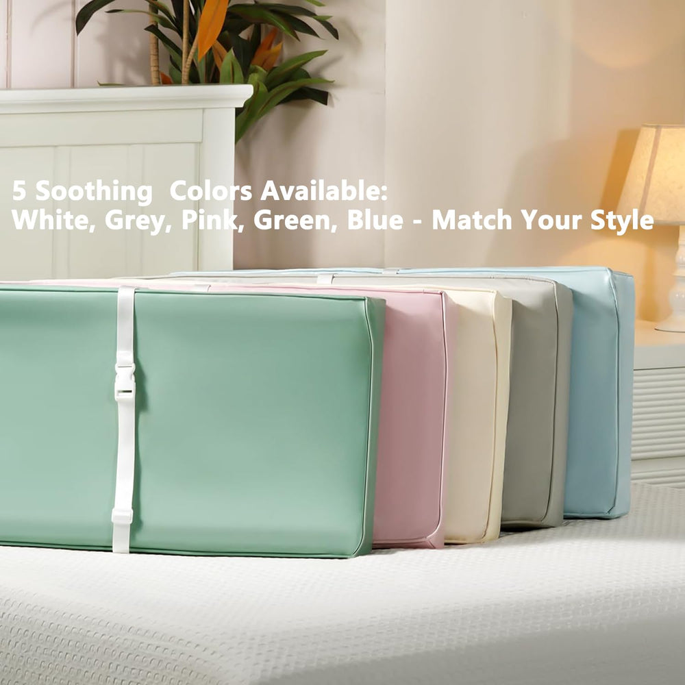Navari portable blue changing pad cover is travel-friendly and quick to set up.