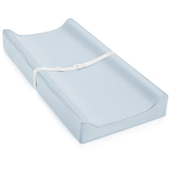 Navari vegan leather changing pad cover blue with zipper for quick, mess-free diaper changes.