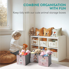 Navaris Kids Storage Cubes feature animal designs for playful decor.
