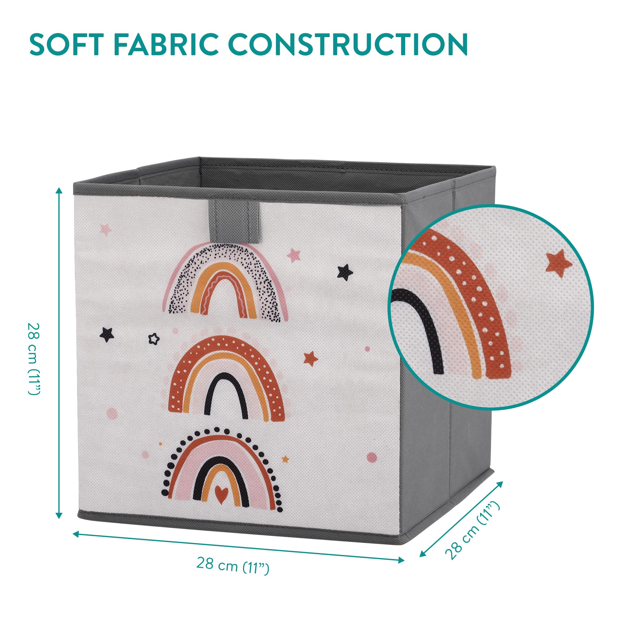 Navaris Kids Storage Cubes organize books and small toys.
