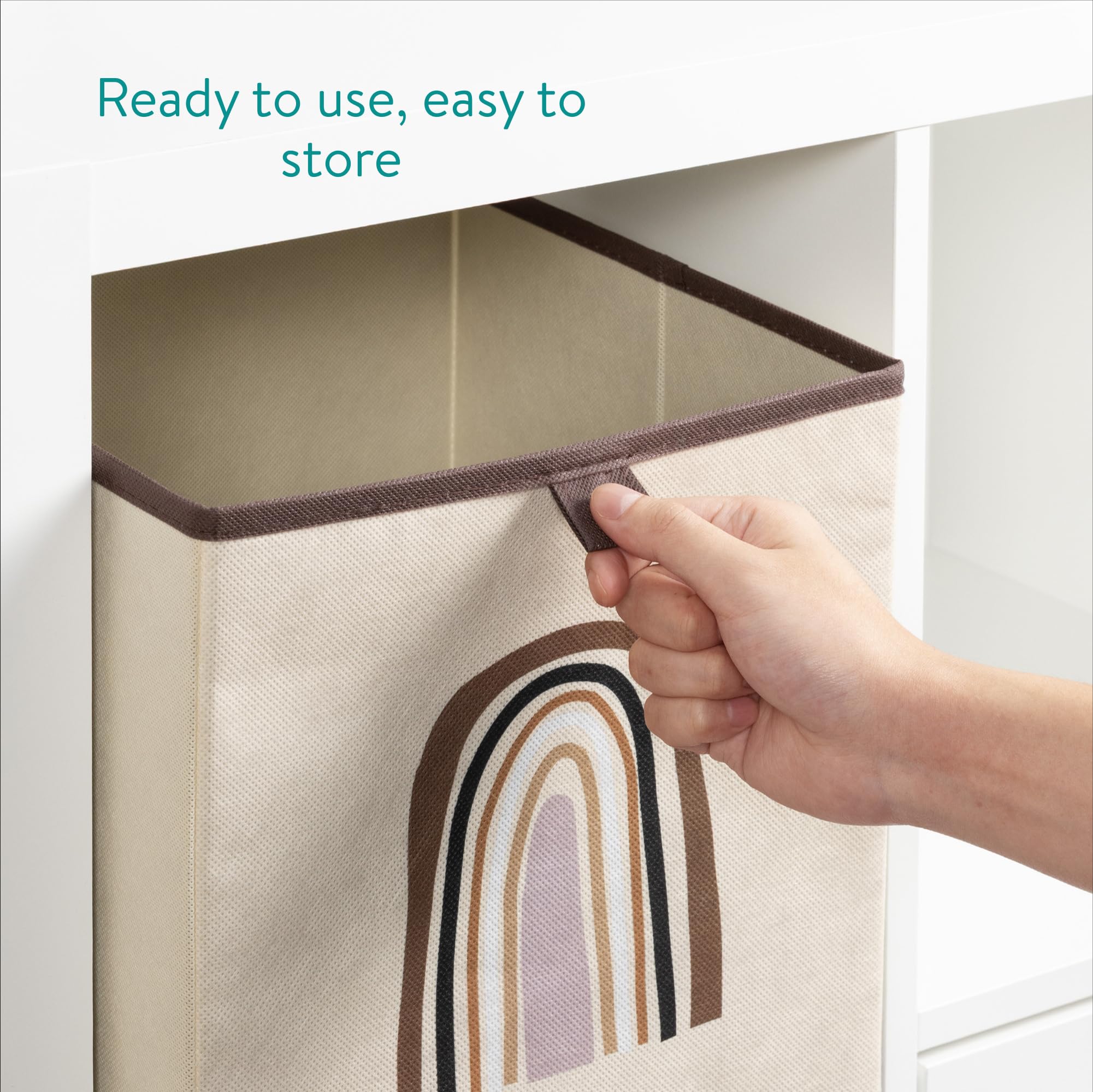Navaris playroom toy bin inside a cube for accessible cleanup and play.