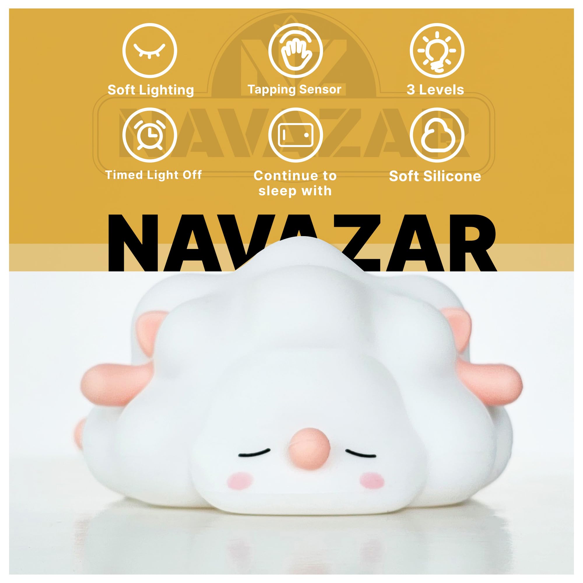 NAVAZAR squishy silicone night light shell is safe and durable for touch-friendly use.