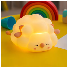 NAVAZAR sheep night light timer demonstrates 30-minute auto-off for energy-efficient routines.