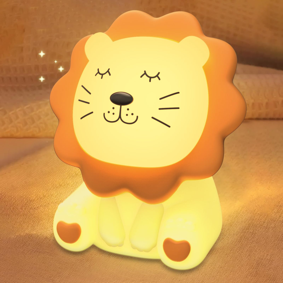 Nawchedo Lion Night Light color-change display for calming bedtime routines.