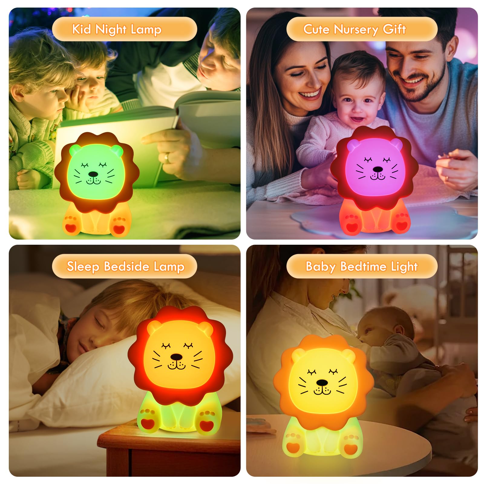 Nawchedo Lion Night Light durable design withstands kid play.