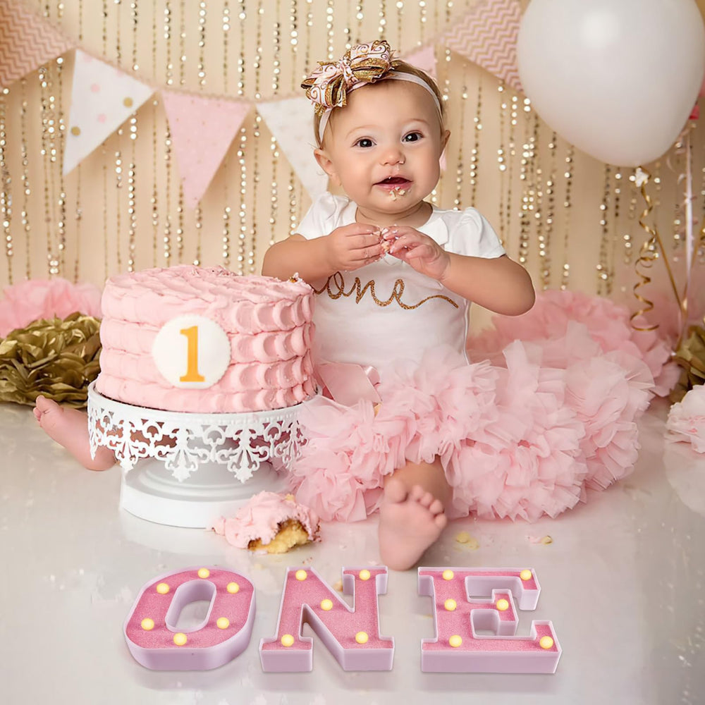 NAWTOR O N E three-piece LED numbers arrangement for celebration