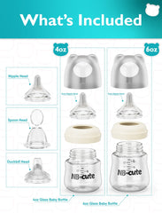 NB-cute interchangeable silicone nipples and heads support versatile feeding options