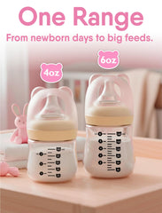 NB-cute interchangeable silicone nipples and heads for growing feeding options.