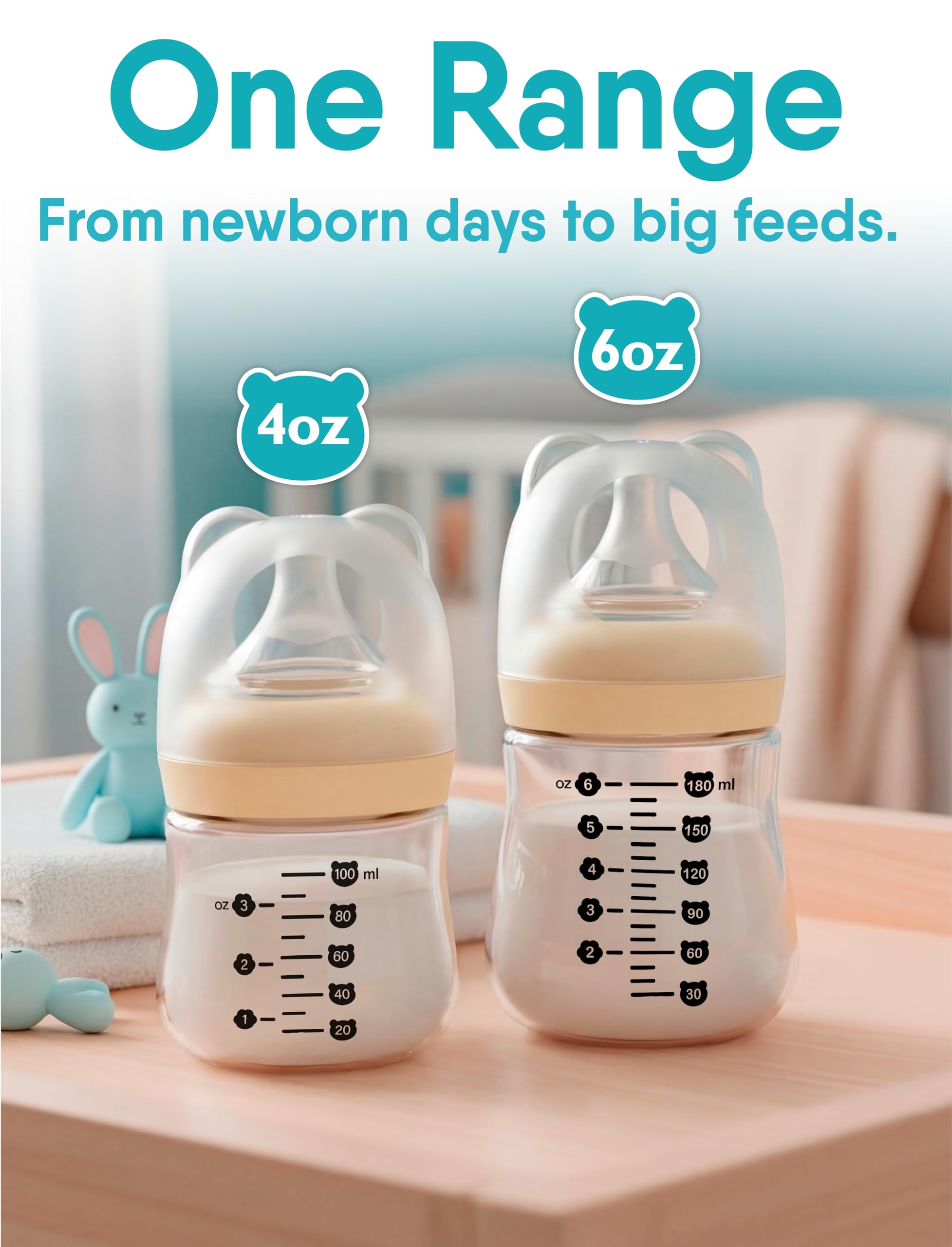 NB-cute built-in air vent minimizes bubbles for calmer feeding sessions
