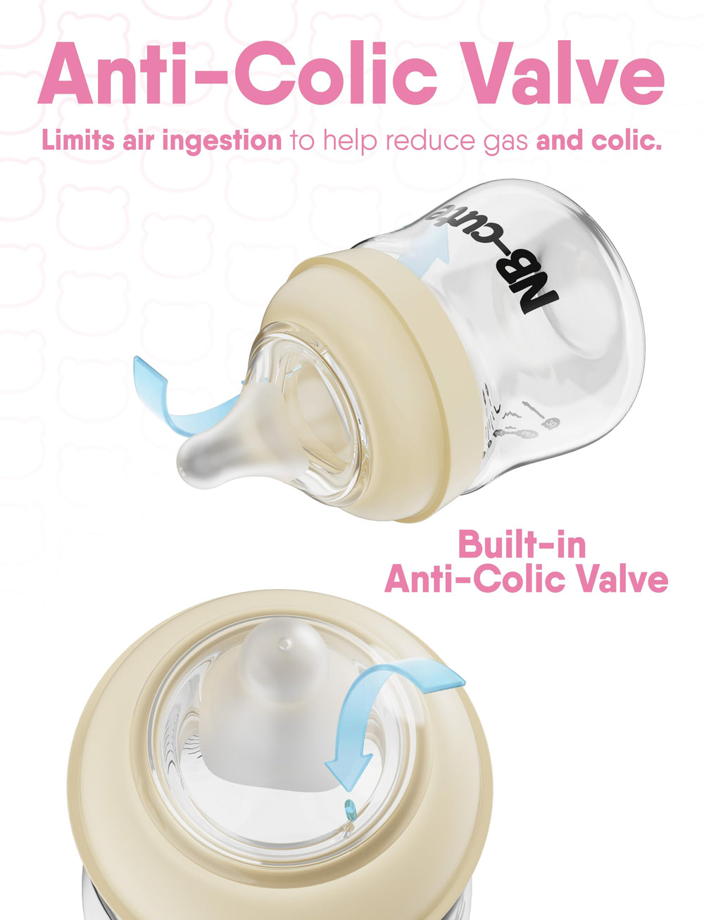 NB-cute silicone head set includes 3 nipples, spoon, and duckbill for versatility.