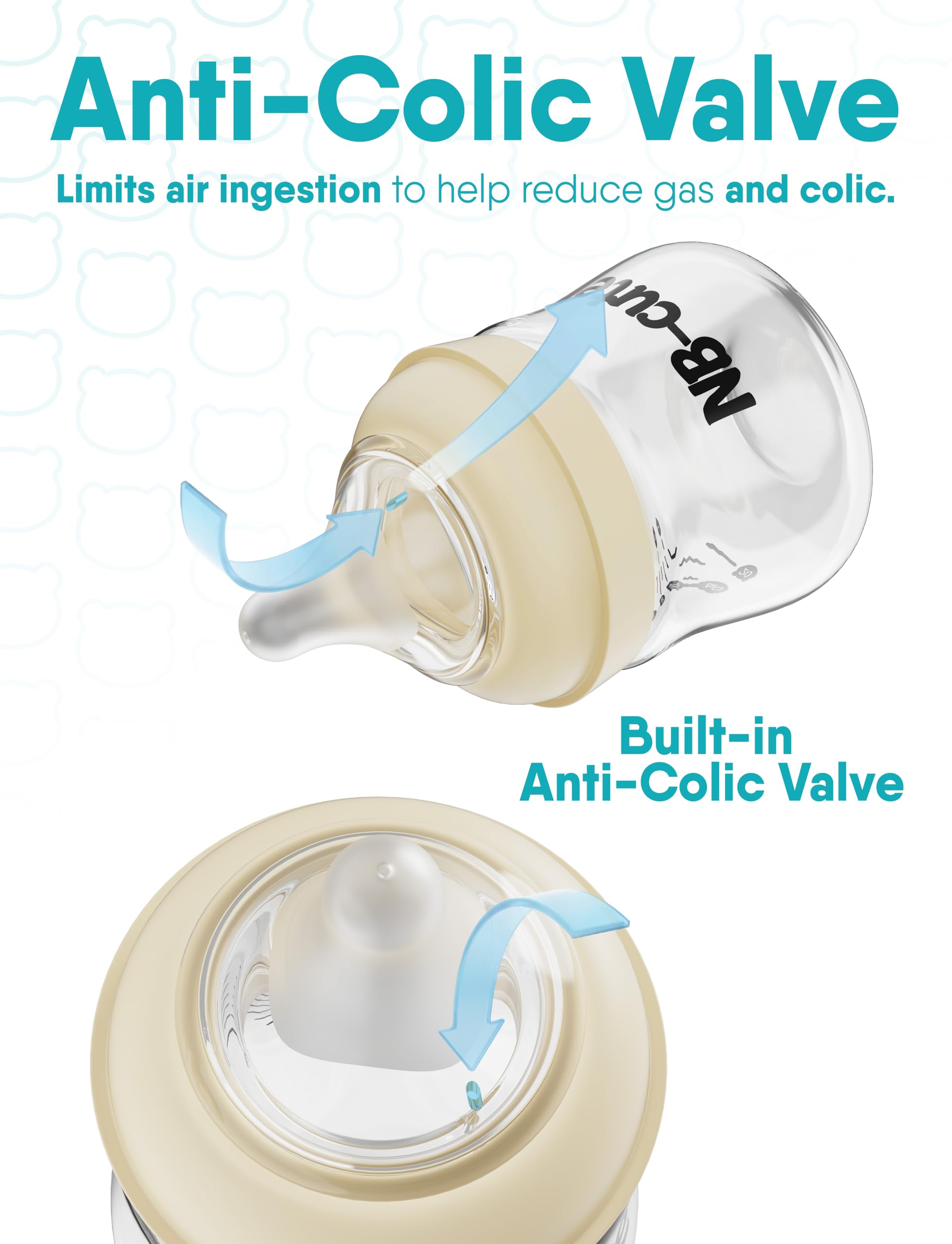 NB-cute wide-neck bottles are easy to clean and sterilize