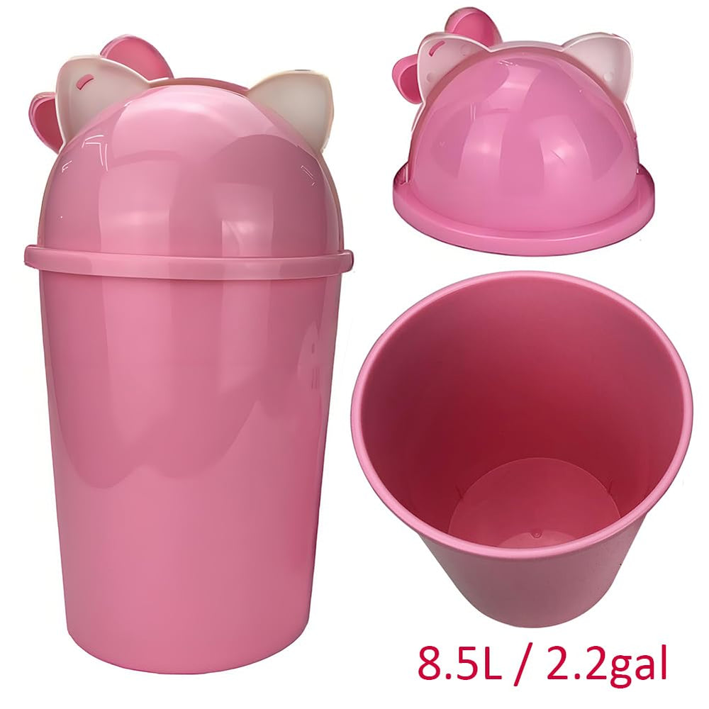 NBHUZEHUA nursery trash can adds cute pink touch to baby room.