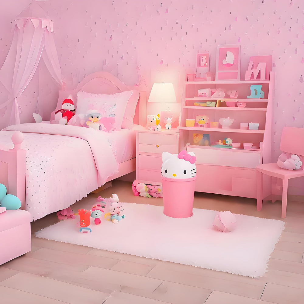 NBHUZEHUA baby girl room waste bin blends with nursery aesthetics.