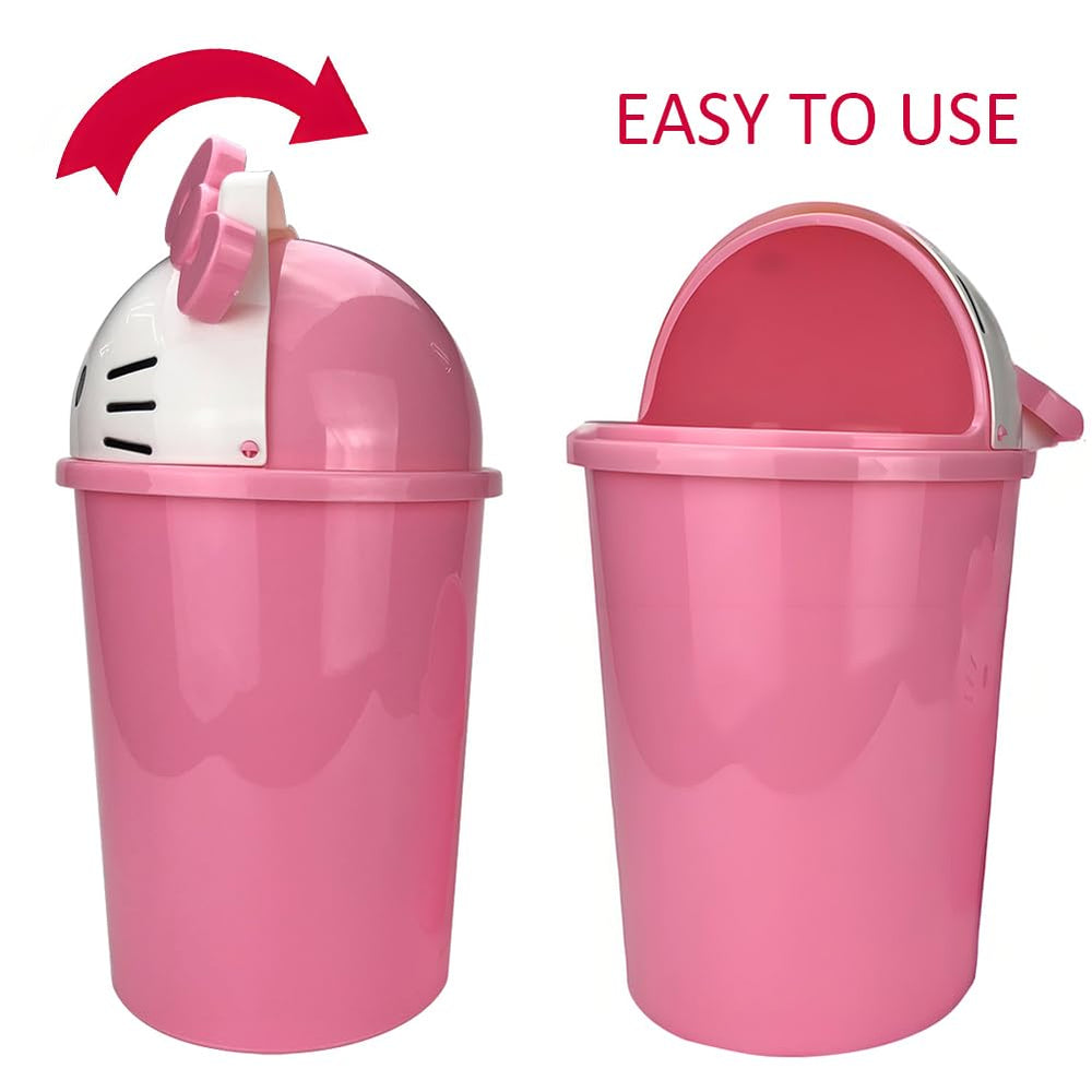 NBHUZEHUA pink kids trash can enhances girl room decor while reducing clutter.