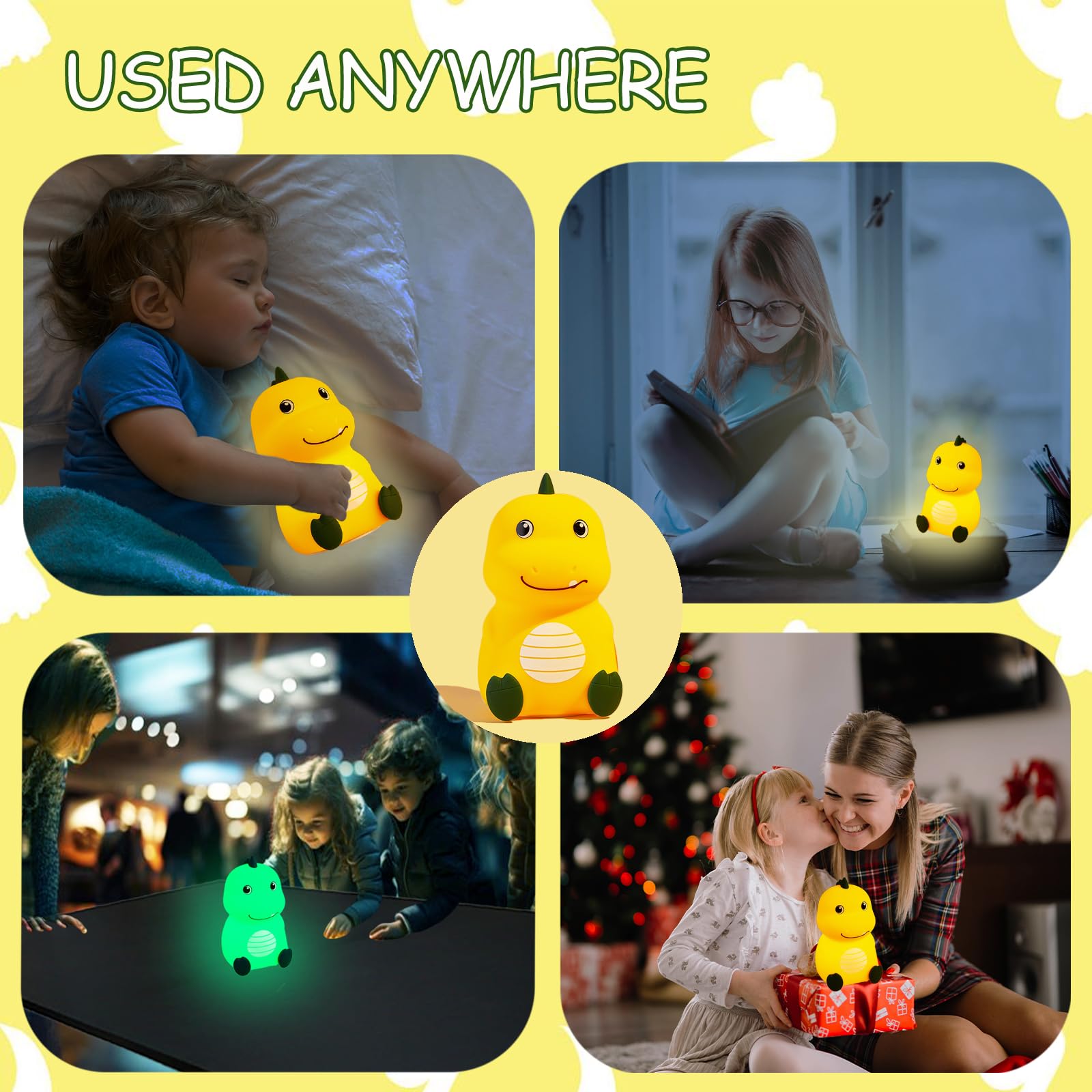 NCBNCB silicone dinosaur night light rechargeable via USB for convenience