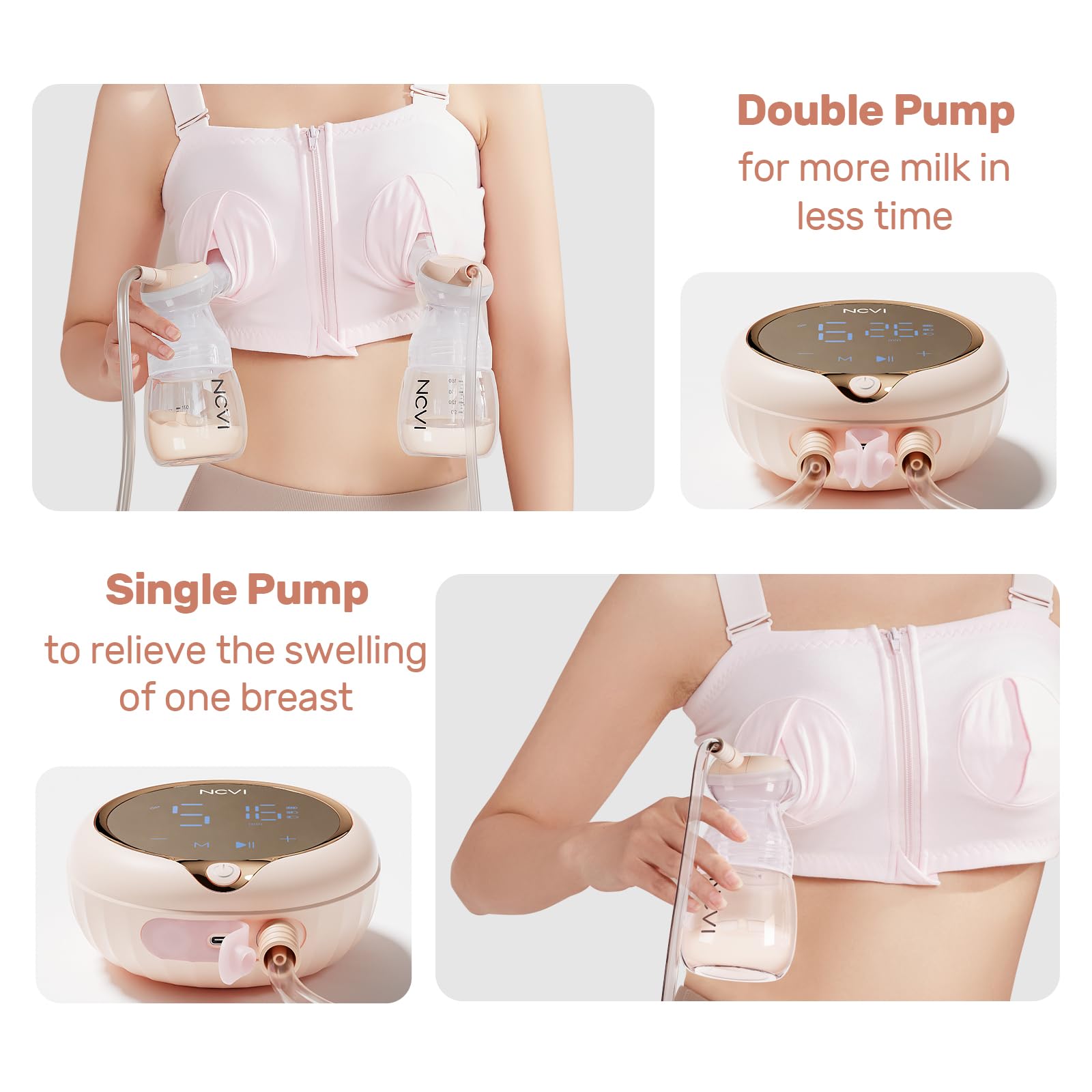 NCVI 8100 includes breast pads and milk bags to support pumping routines