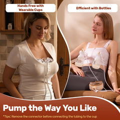 NCVI wearable cups in use enable discreet hands-free pumping on the go