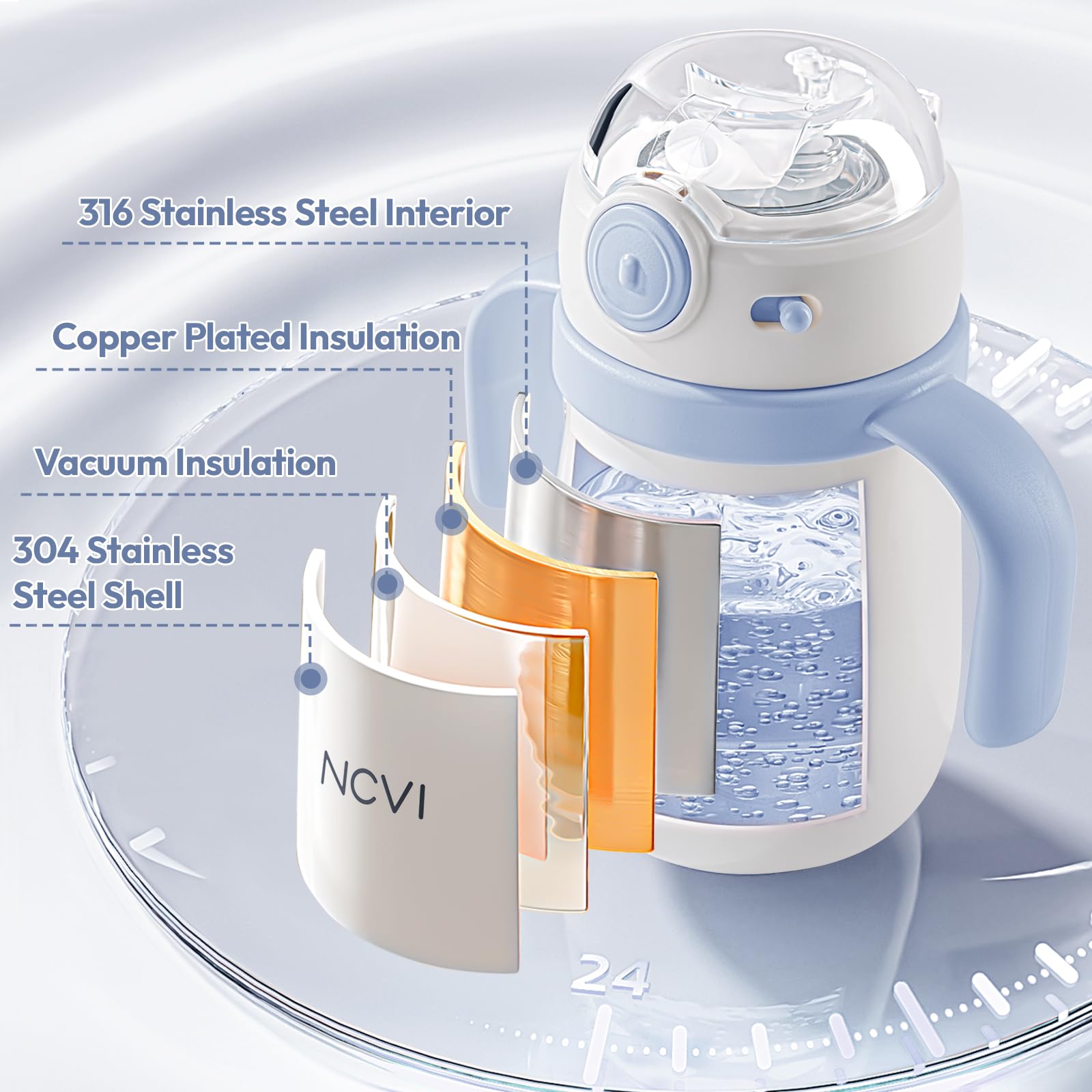 NCVI adjustable shoulder strap for convenient outdoor sipping and hands-free carrying.