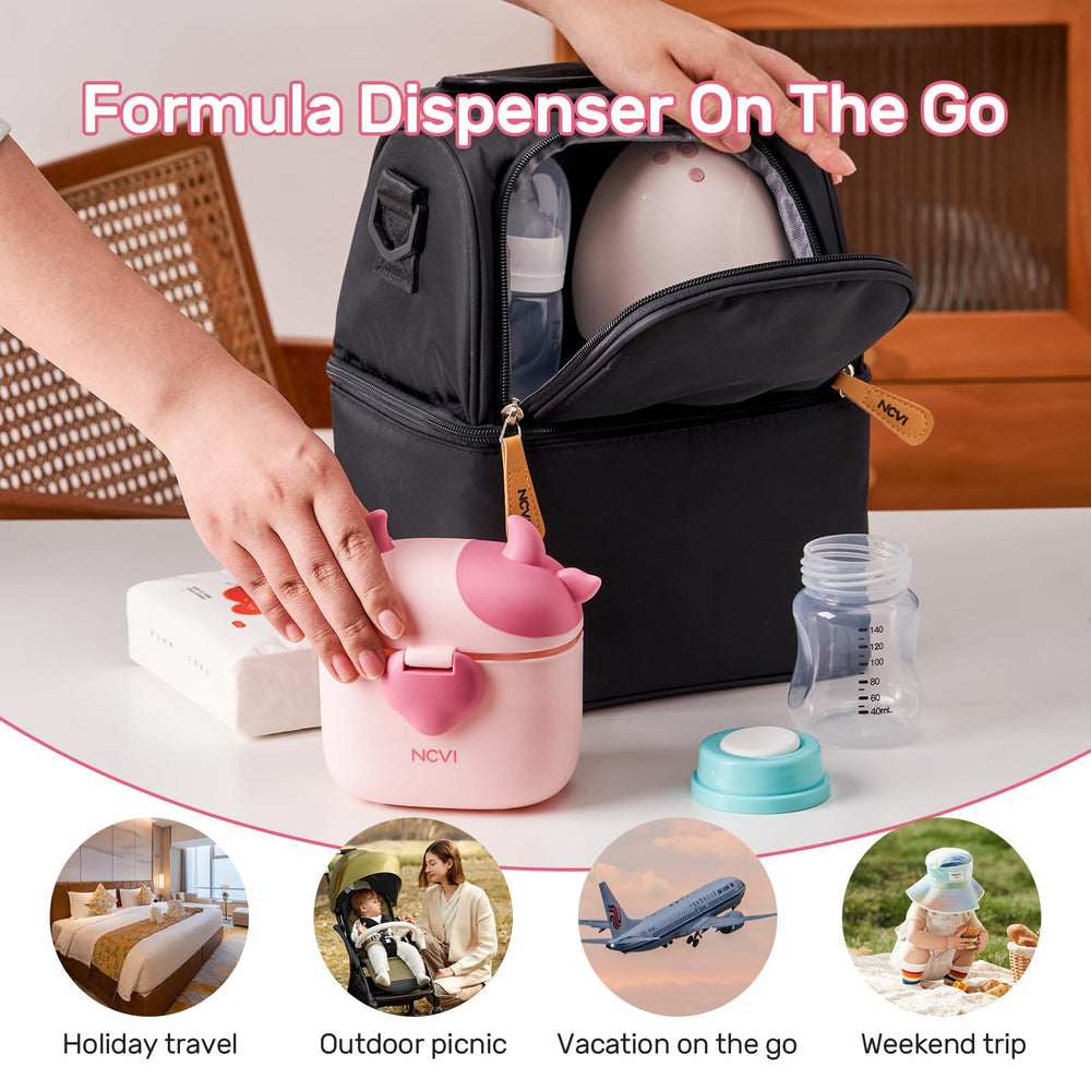 NCVI Baby Formula Dispenser sealed lid, waterproof seal keeps contents fresh.