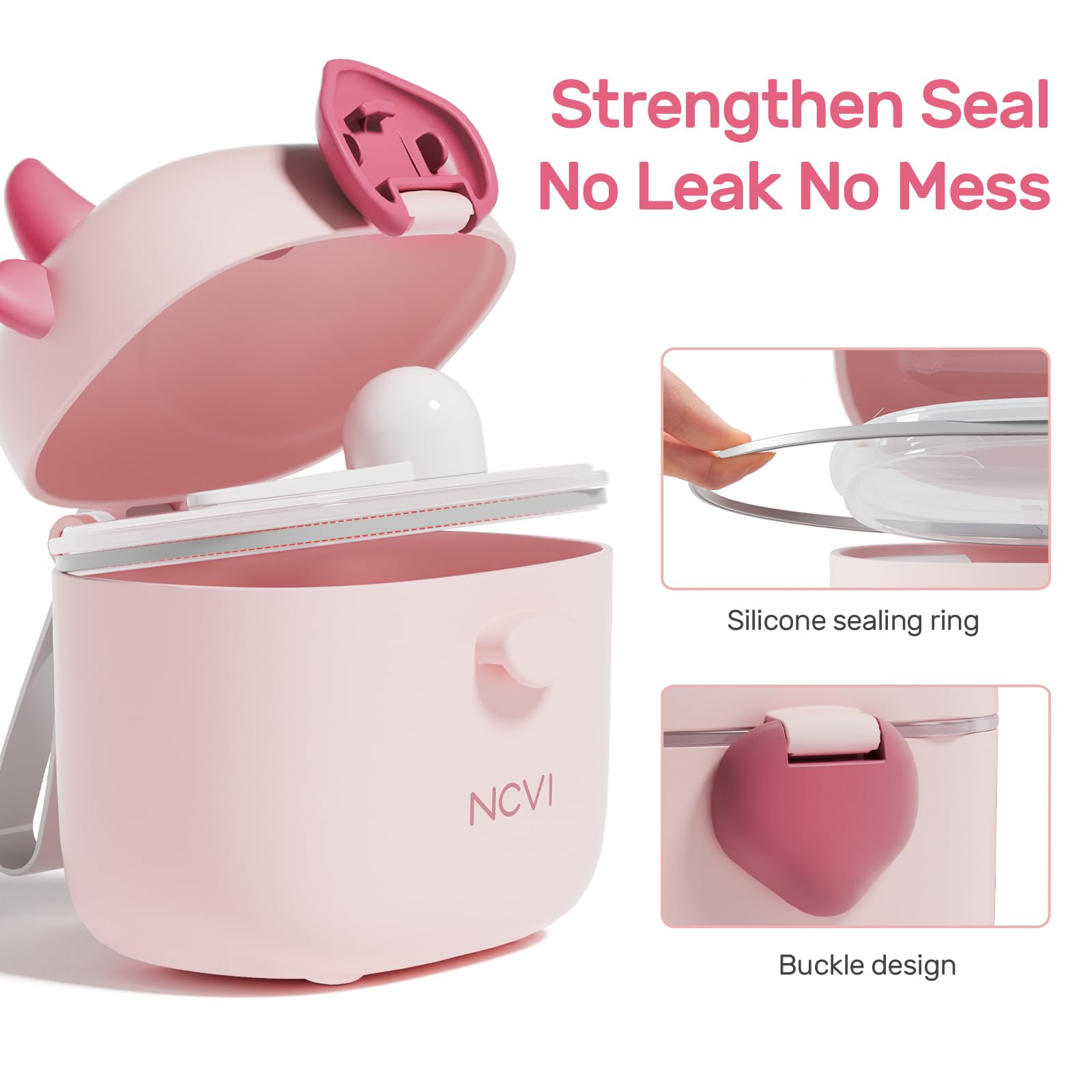 NCVI Baby Formula Dispenser travel-friendly design, fits in bags and hands.