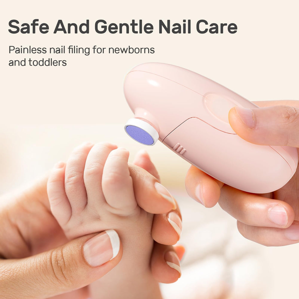 NCVI Baby Nail Trimmer features round grinding pads for safe smoothing.