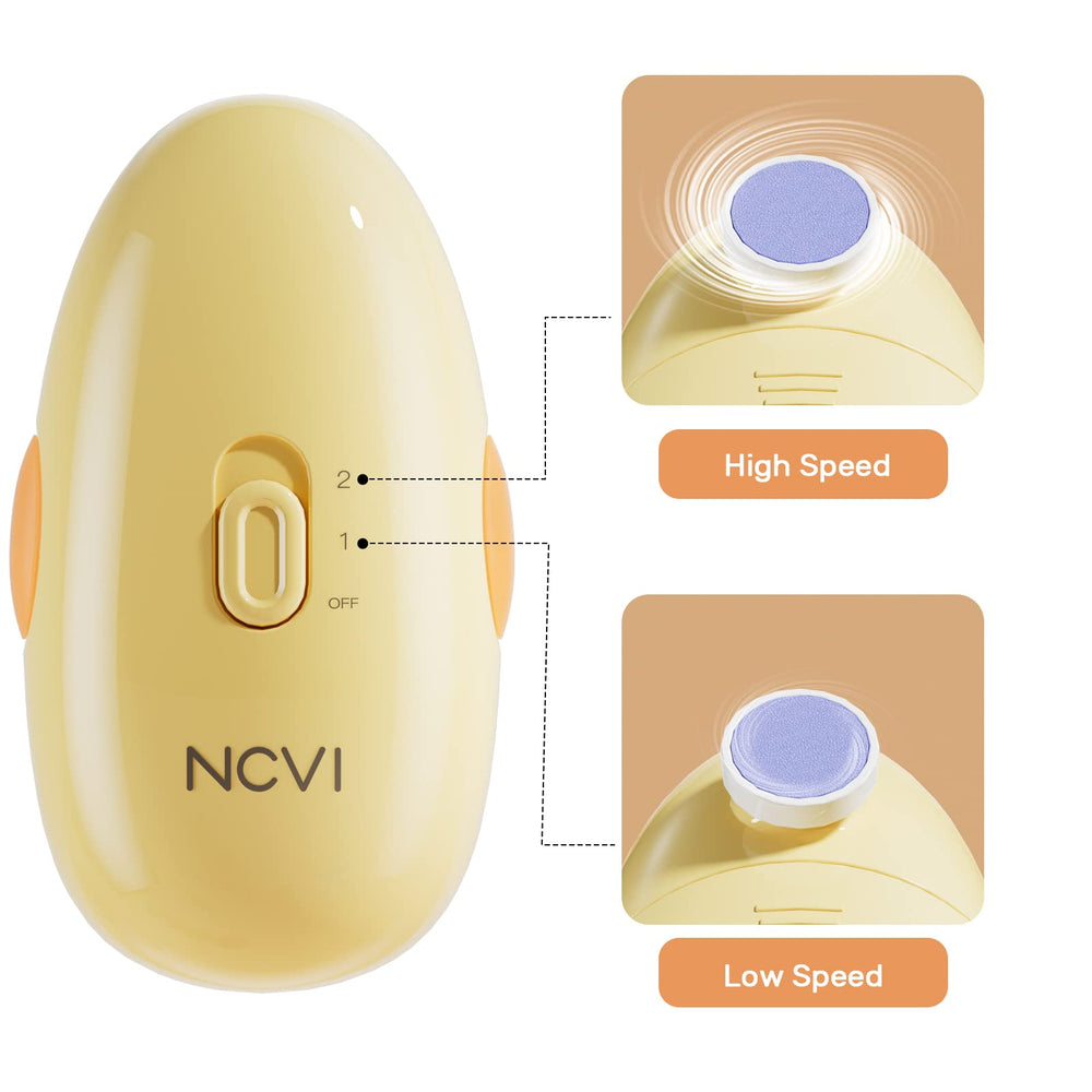 NCVI baby nail trimmer silent motor keeps nighttime trimming peaceful.