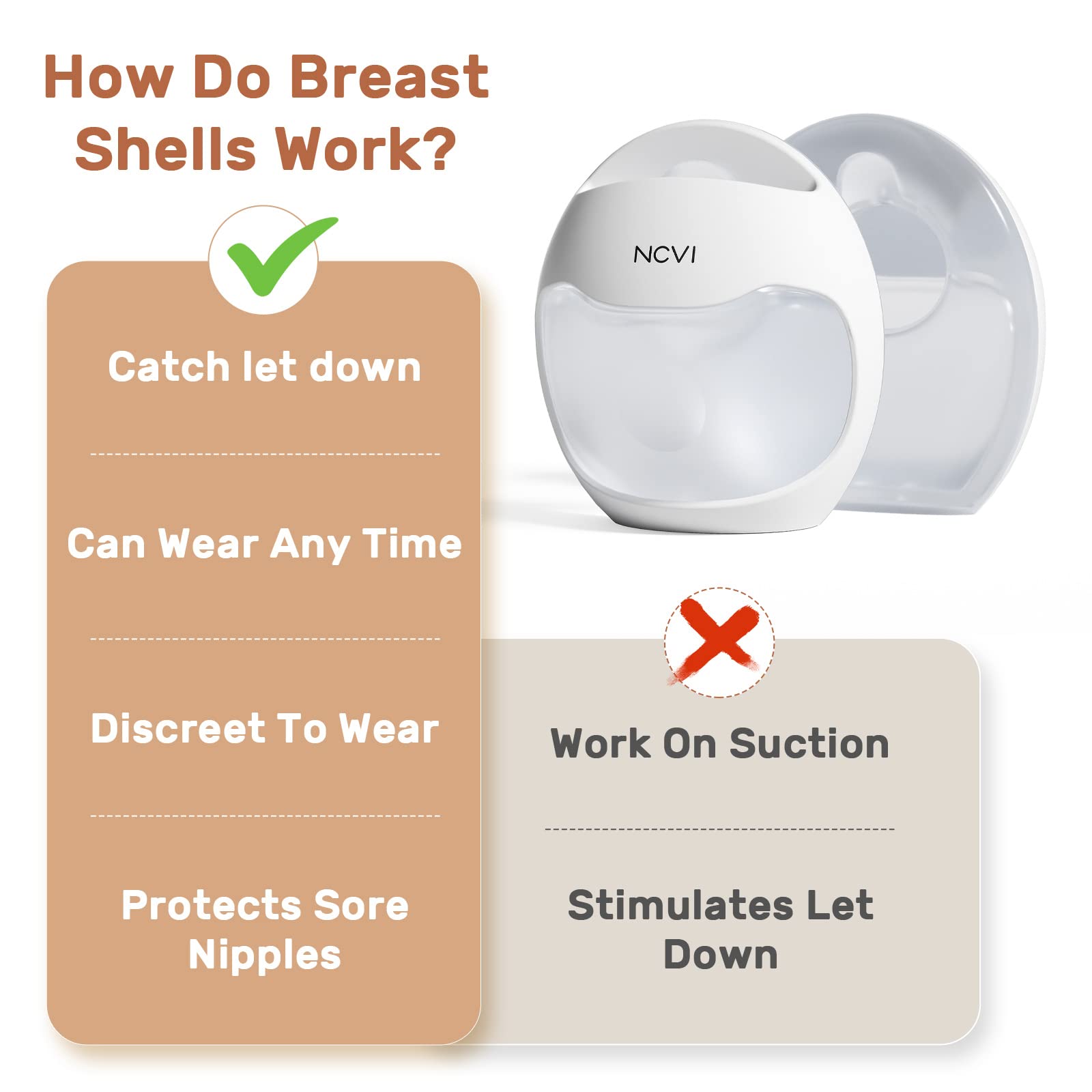 NCVI wearable breast milk catcher stays invisible and hands-free