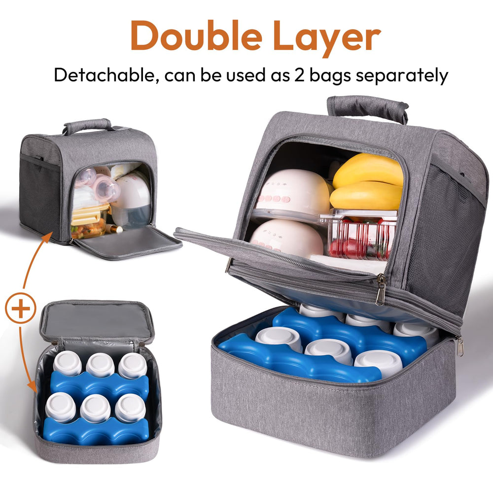 NCVI breast pump bag backpack straps provide comfortable hands free carrying.