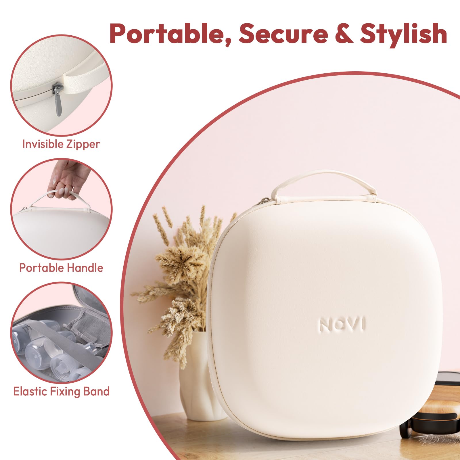 NCVI compact storage keeps bottles and flanges organized for travel