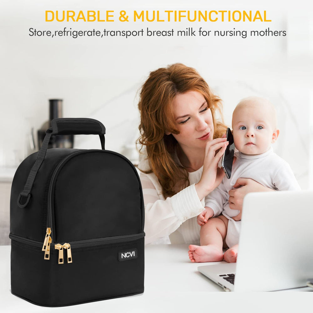 NCVI breastmilk cooler bag black color highlights versatile everyday style