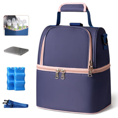 NCVI Breastmilk Cooler Bag front view showing compact travel-friendly design for milk transport.