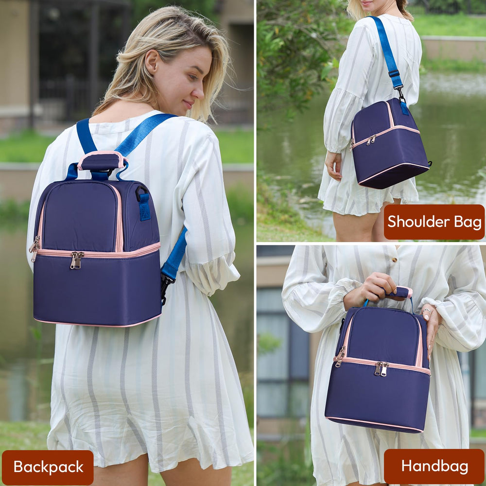 NCVI Breastmilk Cooler Bag with shoulder straps as backpack option.