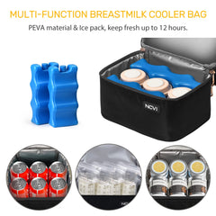 NCVI breastmilk cooler bag side pocket shows easy-access storage for mom essentials