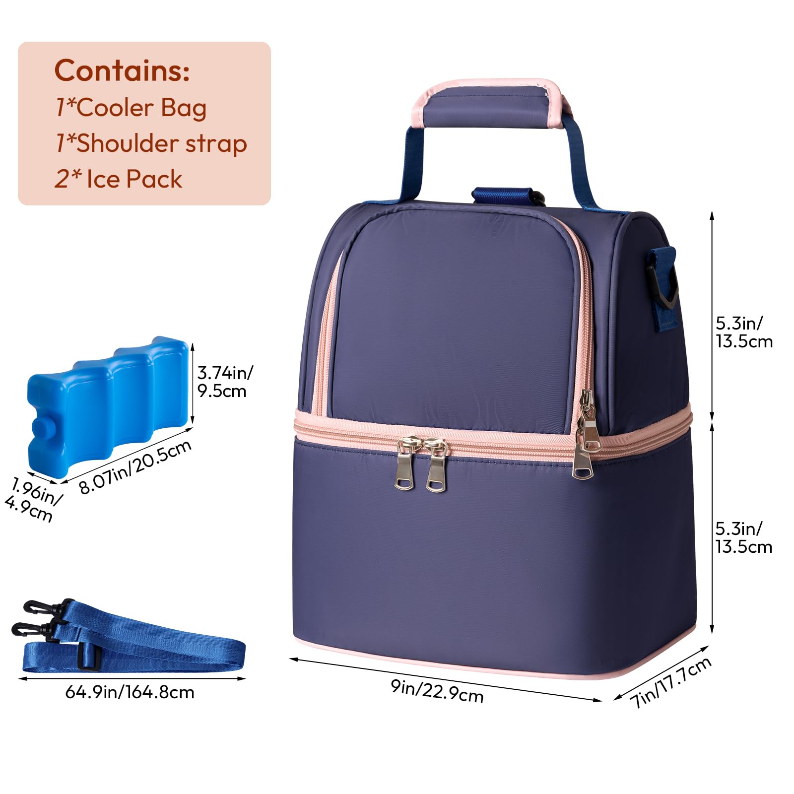 NCVI Breastmilk Cooler Bag waterproof exterior and easy-clean interior.
