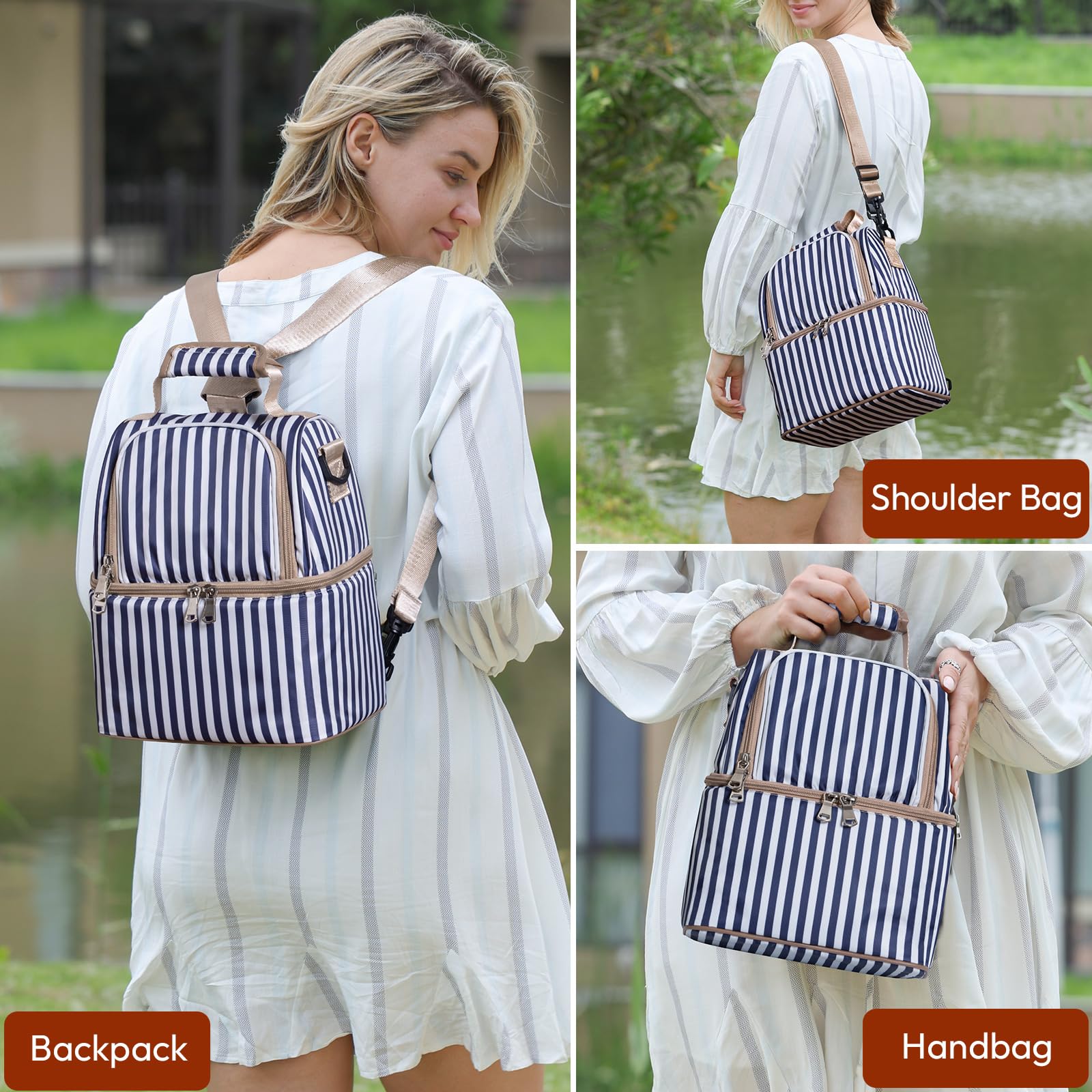 NCVI bag carry options feature multiple straps for hands-free use