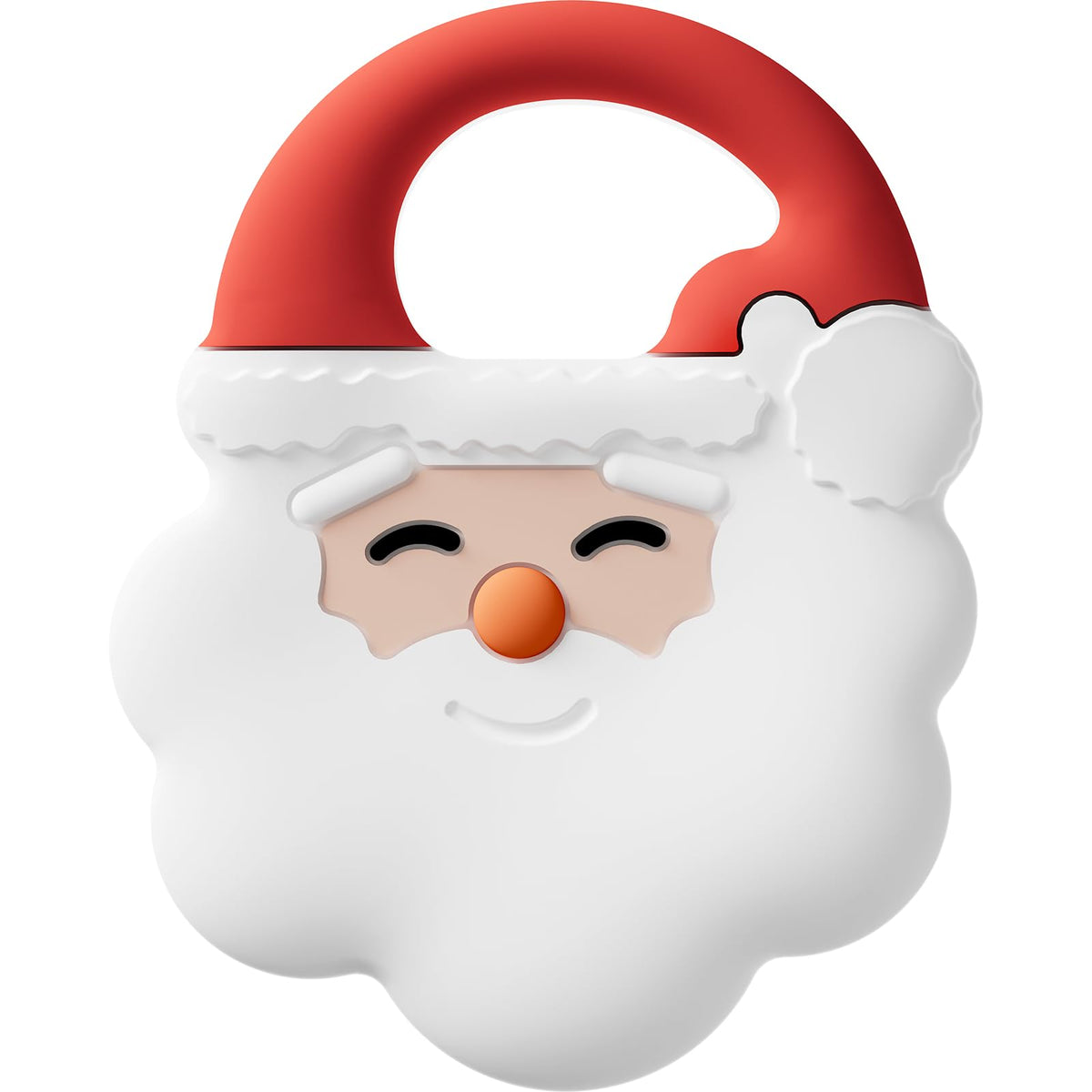 NCVI Christmas Teether front view shows bright silicone for easy gripping and gums soothing