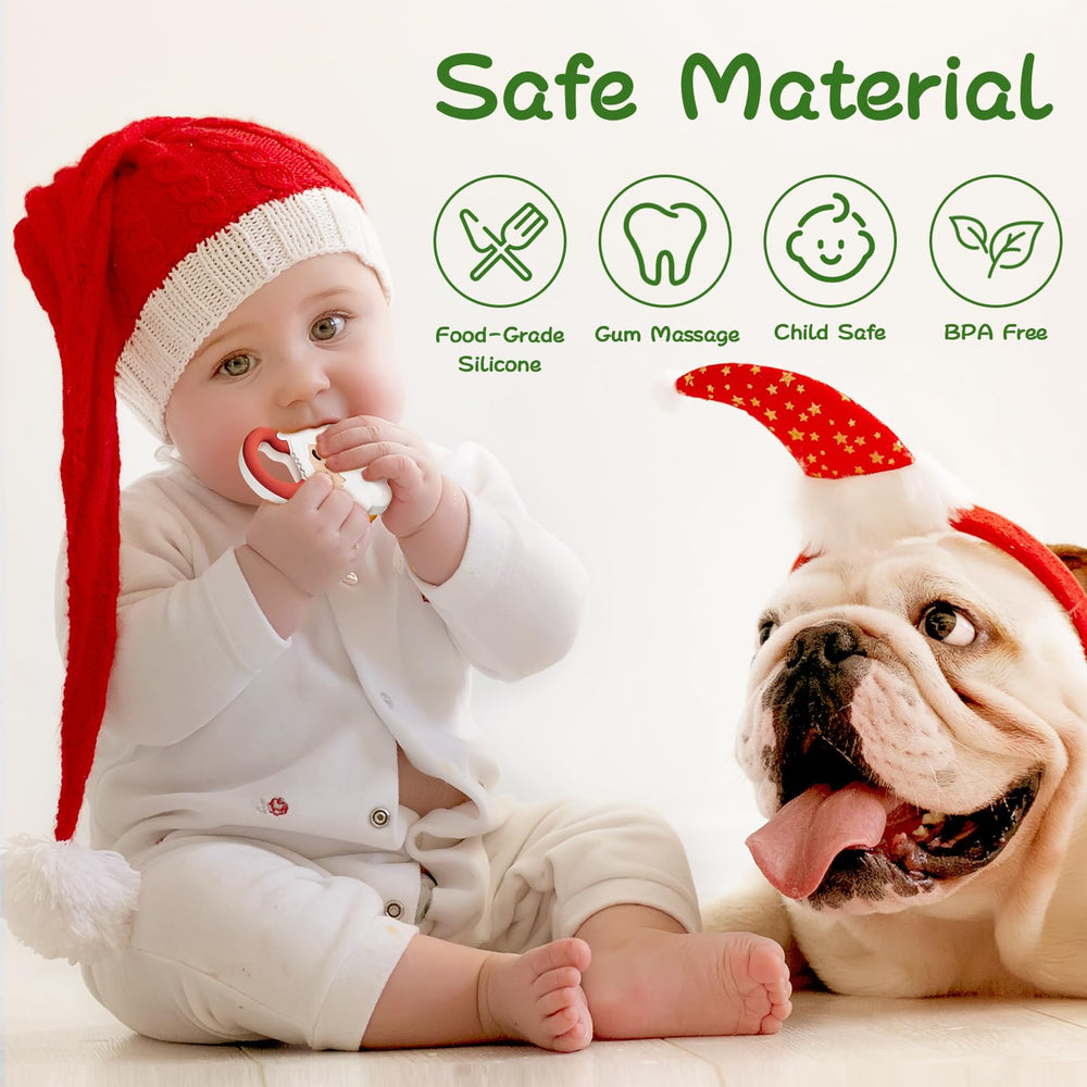 NCVI Christmas Teether gum massage ridges promote soothing teething moments