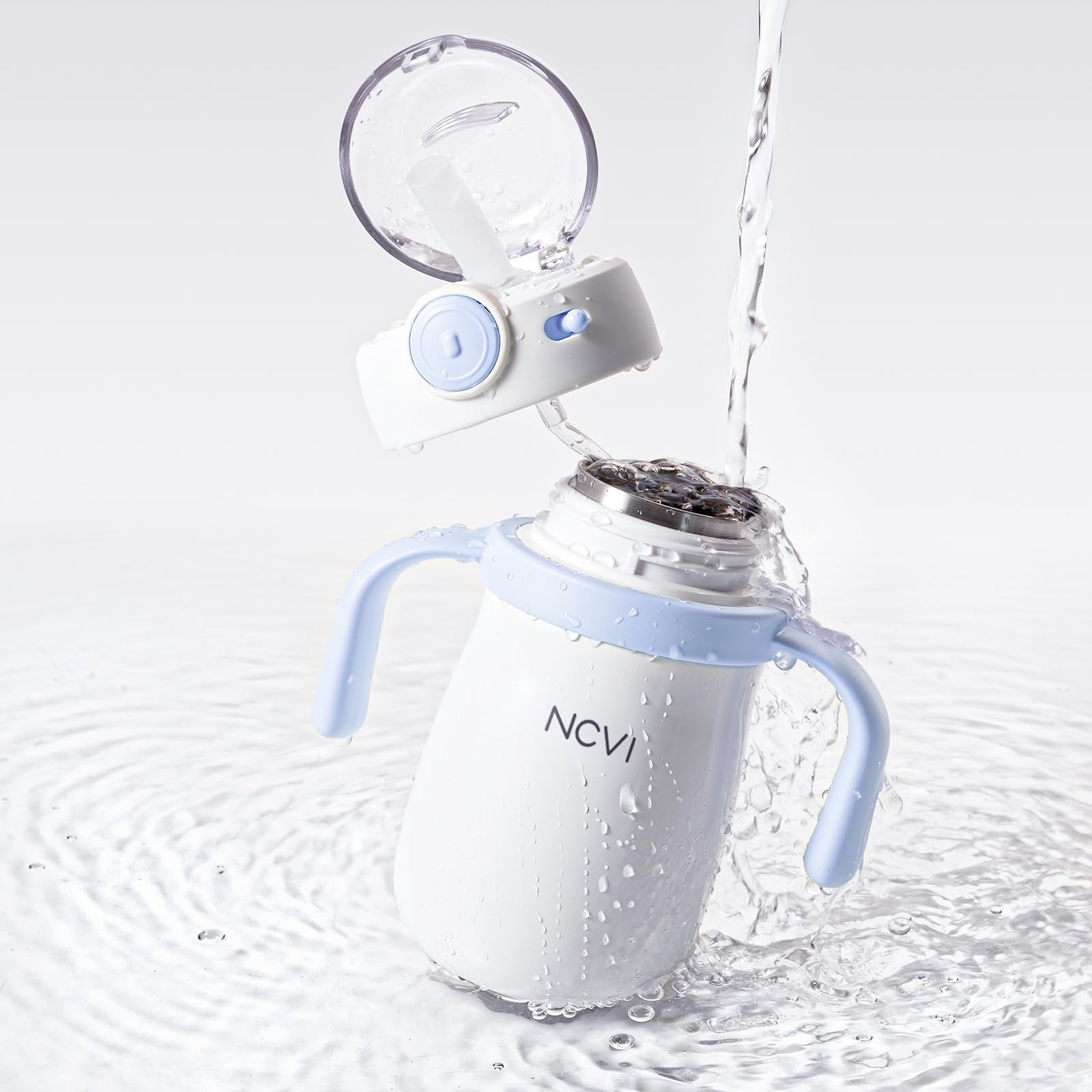 NCVI dishwasher-safe lid and cup simplify cleaning after meals.